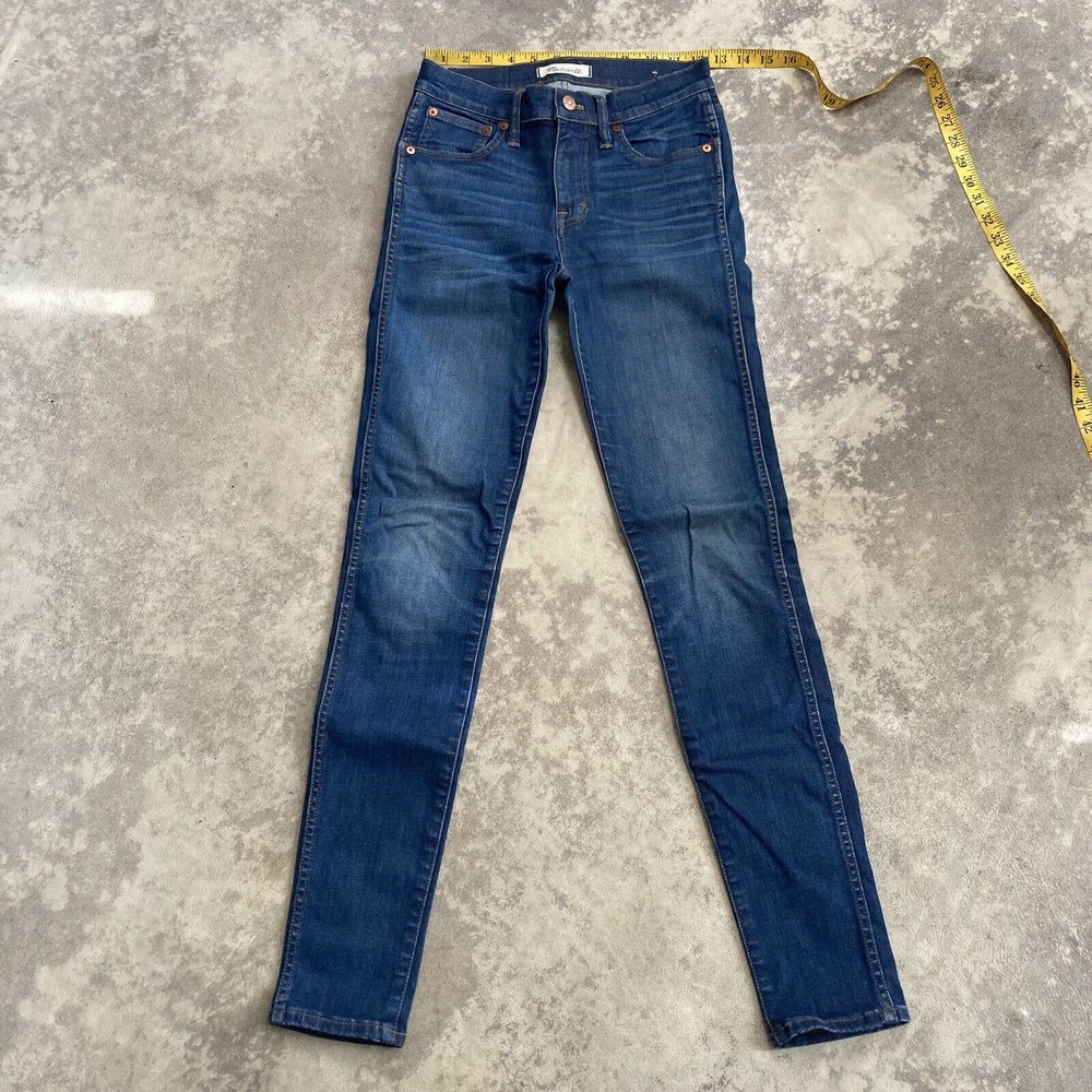 MADEWELL 9 Inch High Rise Skinny Jeans in Polly Wash Denim Womens Size 25T